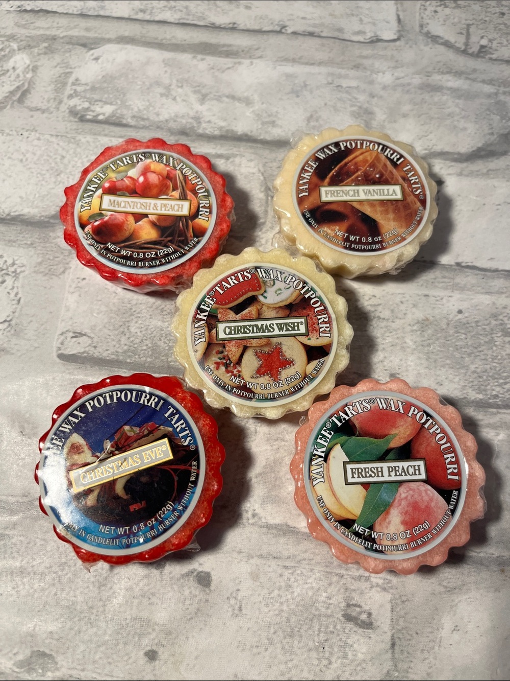 Yankee Candle Assorted Wax Potpourri Tarts - peach, apple, Christmas Eve wishes